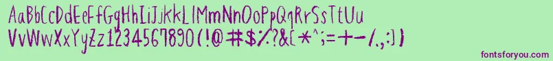 HapolePencil Font – Purple Fonts on Green Background