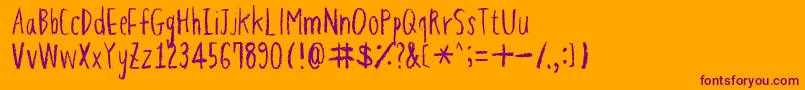 HapolePencil Font – Purple Fonts on Orange Background