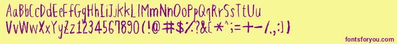 HapolePencil Font – Purple Fonts on Yellow Background