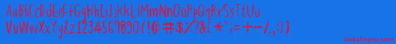 HapolePencil Font – Red Fonts on Blue Background
