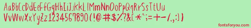 HapolePencil Font – Red Fonts on Green Background
