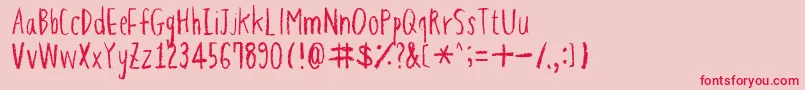 HapolePencil Font – Red Fonts on Pink Background