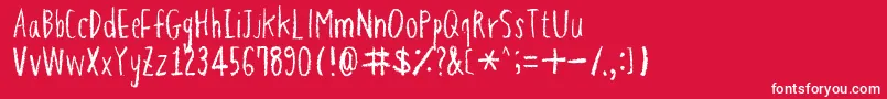 フォントHapolePencil – 赤い背景に白い文字
