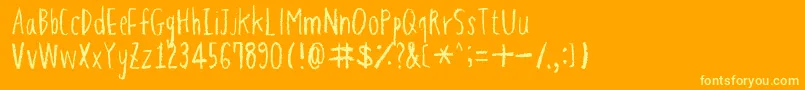 HapolePencil-Schriftart – Gelbe Schriften auf orangefarbenem Hintergrund