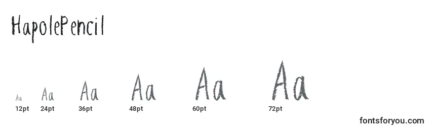 Размеры шрифта HapolePencil