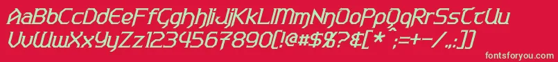 WarlordsItalic-fontti – vihreät fontit punaisella taustalla