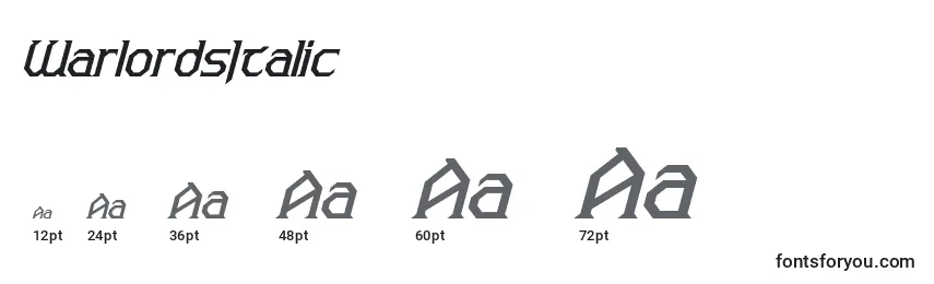 WarlordsItalic Font Sizes