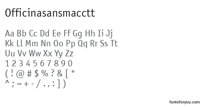 Шрифт Officinasansmacctt – алфавит, цифры, специальные символы