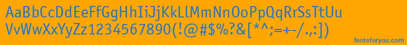 Officinasansmacctt Font – Blue Fonts on Orange Background