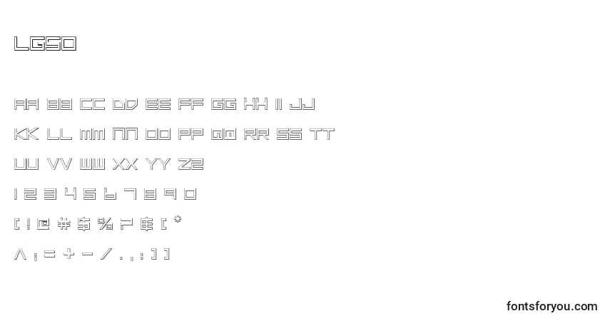 Schriftart Lgso – Alphabet, Zahlen, spezielle Symbole
