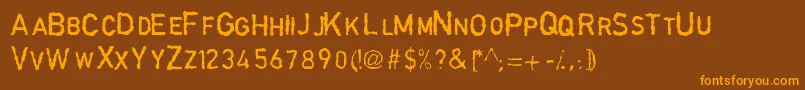 DingarbageschriftThin Font – Orange Fonts on Brown Background