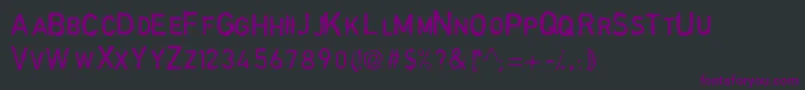 フォントDingarbageschriftThin – 黒い背景に紫のフォント