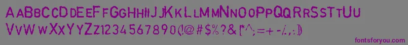 DingarbageschriftThin Font – Purple Fonts on Gray Background
