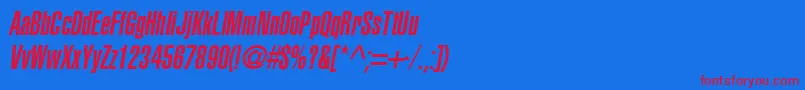 AglettericaultracompressedOblique Font – Red Fonts on Blue Background