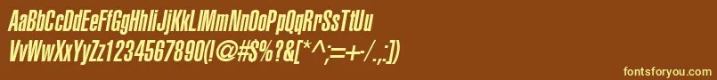 Шрифт AglettericaultracompressedOblique – жёлтые шрифты на коричневом фоне