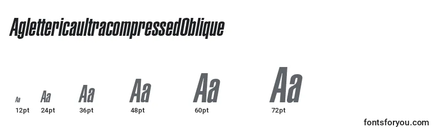Размеры шрифта AglettericaultracompressedOblique