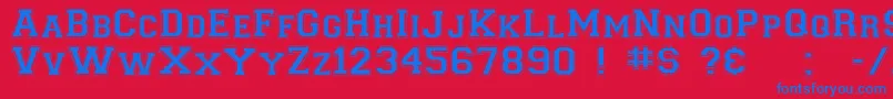 Collegiateflf Font – Blue Fonts on Red Background