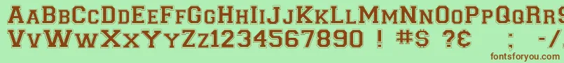 Collegiateflf Font – Brown Fonts on Green Background