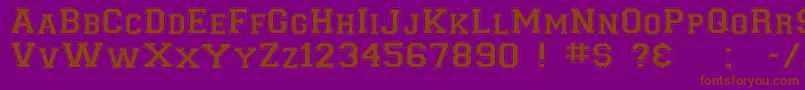 フォントCollegiateflf – 紫色の背景に茶色のフォント