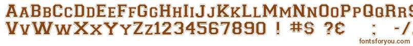 Collegiateflf-fontti – ruskeat fontit valkoisella taustalla
