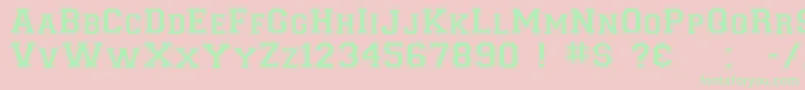 Collegiateflf-Schriftart – Grüne Schriften auf rosa Hintergrund
