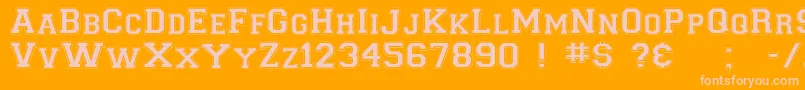 Collegiateflf Font – Pink Fonts on Orange Background