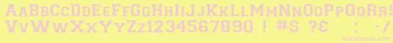 Collegiateflf Font – Pink Fonts on Yellow Background