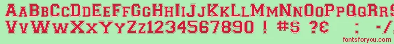 Collegiateflf Font – Red Fonts on Green Background