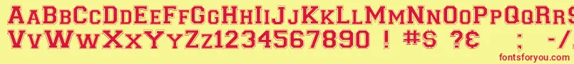 Collegiateflf Font – Red Fonts on Yellow Background