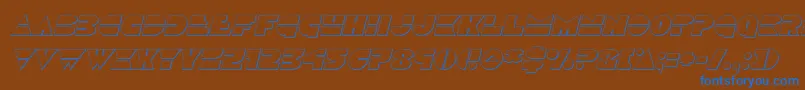 フォントDiscoduckoutital – 茶色の背景に青い文字