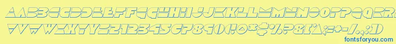 Discoduckoutital Font – Blue Fonts on Yellow Background
