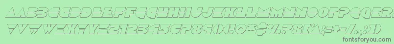 フォントDiscoduckoutital – 緑の背景に灰色の文字