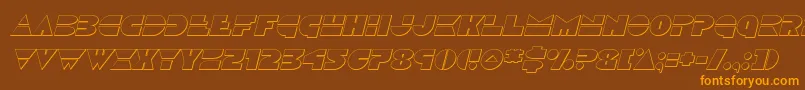 Discoduckoutital-Schriftart – Orangefarbene Schriften auf braunem Hintergrund
