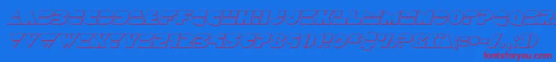 Discoduckoutital Font – Red Fonts on Blue Background