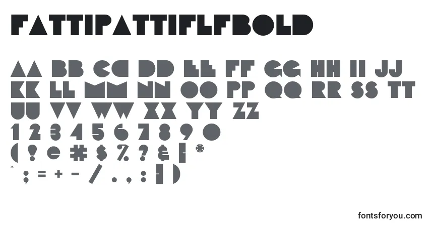 A fonte FattipattiflfBold – alfabeto, números, caracteres especiais