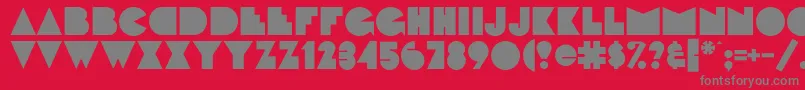 フォントFattipattiflfBold – 赤い背景に灰色の文字