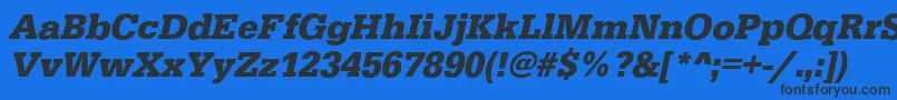 Шрифт EgyptiennestdBoldItalic – чёрные шрифты на синем фоне