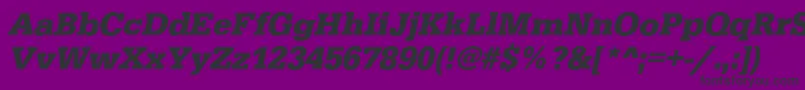 EgyptiennestdBoldItalic-Schriftart – Schwarze Schriften auf violettem Hintergrund