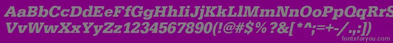 Weitere Informationen zur EgyptiennestdBoldItalic-Schriftart EgyptiennestdBoldItalic-Schriftart – Graue Schriften auf violettem Hintergrund