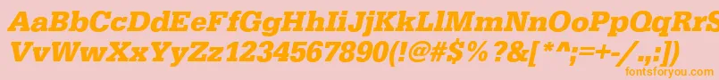 EgyptiennestdBoldItalic Font – Orange Fonts on Pink Background
