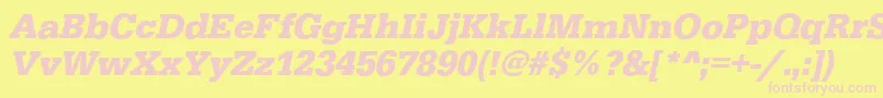 EgyptiennestdBoldItalic Font – Pink Fonts on Yellow Background