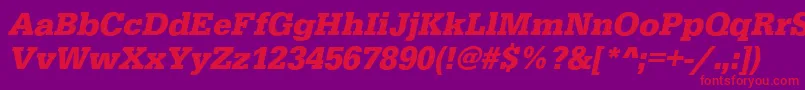 EgyptiennestdBoldItalic Font – Red Fonts on Purple Background