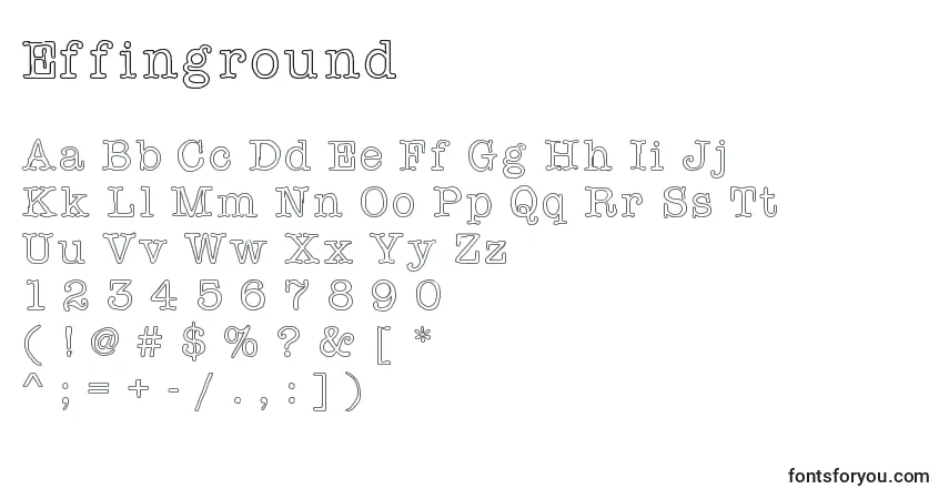 Fuente Effinground - alfabeto, números, caracteres especiales