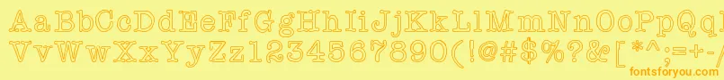 フォントEffinground – オレンジの文字が黄色の背景にあります。