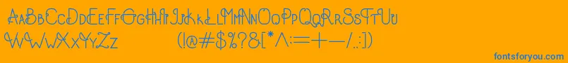 フォントOldAlpha – オレンジの背景に青い文字