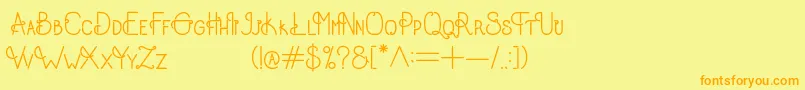 フォントOldAlpha – オレンジの文字が黄色の背景にあります。