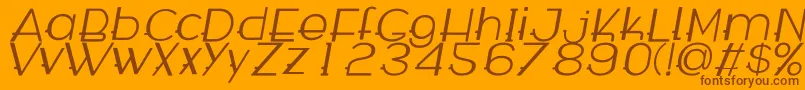 WabecoItalic-Schriftart – Braune Schriften auf orangefarbenem Hintergrund