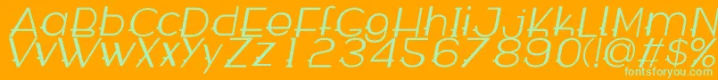 フォントWabecoItalic – オレンジの背景に緑のフォント
