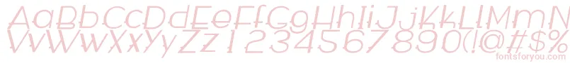 フォントWabecoItalic – 白い背景にピンクのフォント