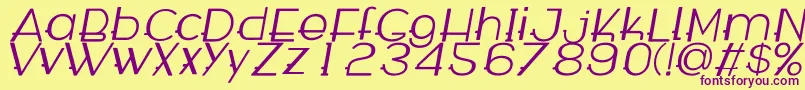 WabecoItalic Font – Purple Fonts on Yellow Background